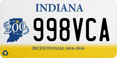 IN license plate 998VCA