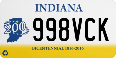 IN license plate 998VCK