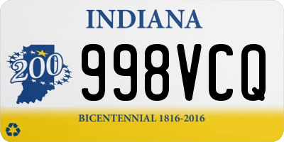 IN license plate 998VCQ