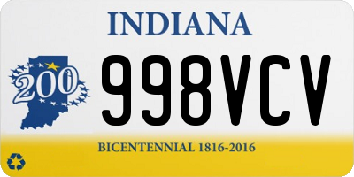 IN license plate 998VCV