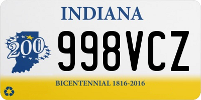 IN license plate 998VCZ