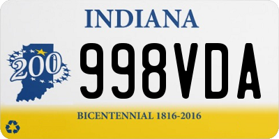 IN license plate 998VDA