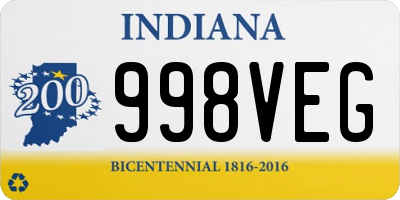 IN license plate 998VEG