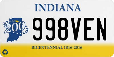 IN license plate 998VEN