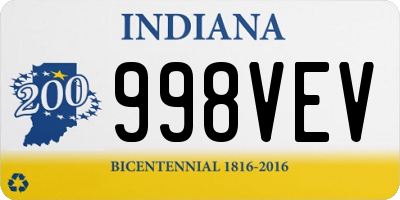 IN license plate 998VEV