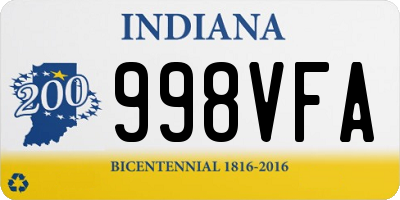 IN license plate 998VFA