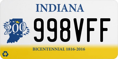 IN license plate 998VFF