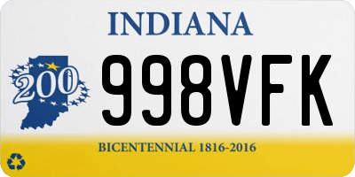 IN license plate 998VFK