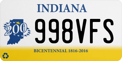 IN license plate 998VFS