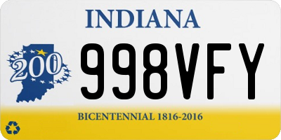 IN license plate 998VFY