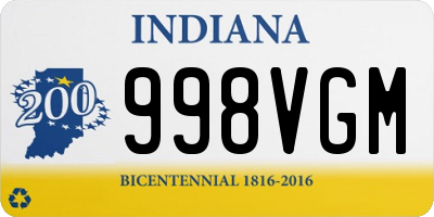 IN license plate 998VGM