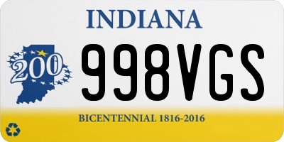 IN license plate 998VGS