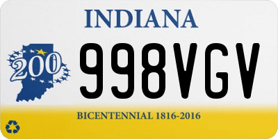 IN license plate 998VGV