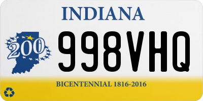 IN license plate 998VHQ