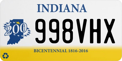 IN license plate 998VHX