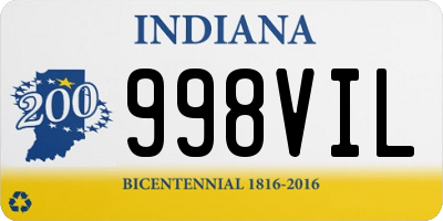 IN license plate 998VIL