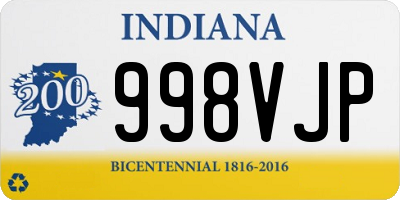 IN license plate 998VJP