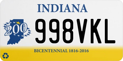 IN license plate 998VKL