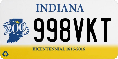 IN license plate 998VKT