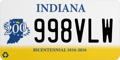 IN license plate 998VLW