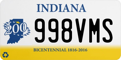 IN license plate 998VMS