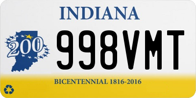 IN license plate 998VMT