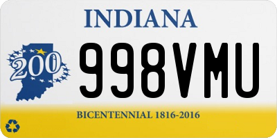 IN license plate 998VMU