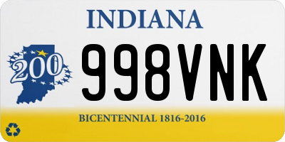 IN license plate 998VNK