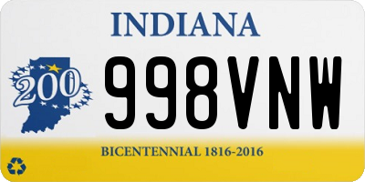 IN license plate 998VNW