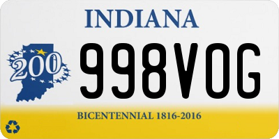 IN license plate 998VOG