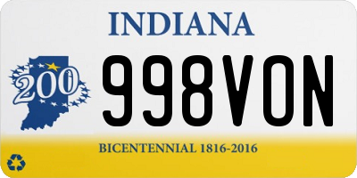 IN license plate 998VON