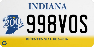 IN license plate 998VOS