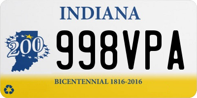 IN license plate 998VPA