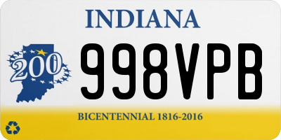 IN license plate 998VPB