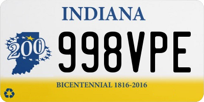 IN license plate 998VPE