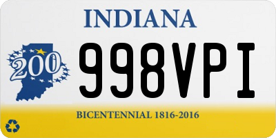 IN license plate 998VPI