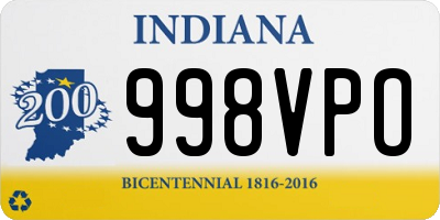 IN license plate 998VPO