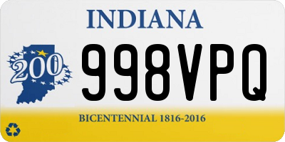 IN license plate 998VPQ