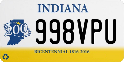 IN license plate 998VPU