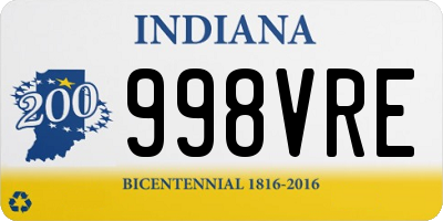 IN license plate 998VRE