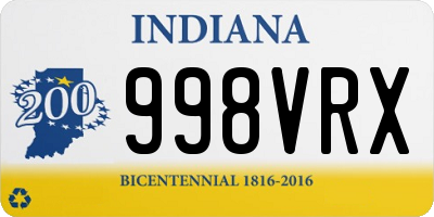 IN license plate 998VRX