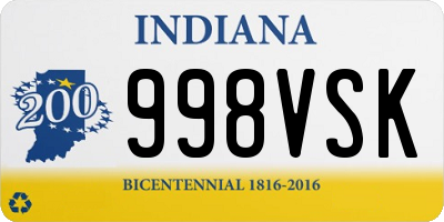 IN license plate 998VSK