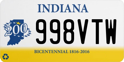 IN license plate 998VTW