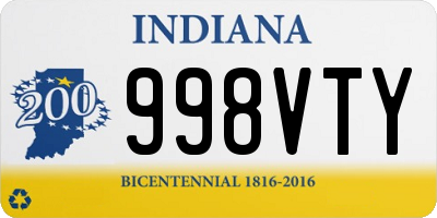 IN license plate 998VTY