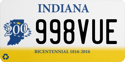 IN license plate 998VUE