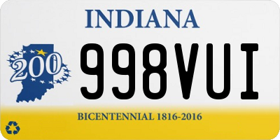 IN license plate 998VUI