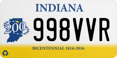 IN license plate 998VVR