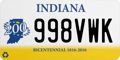 IN license plate 998VWK