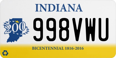 IN license plate 998VWU