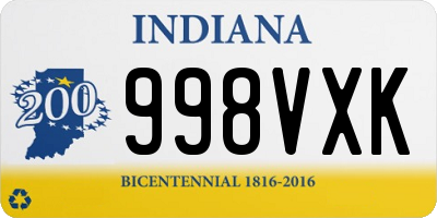 IN license plate 998VXK